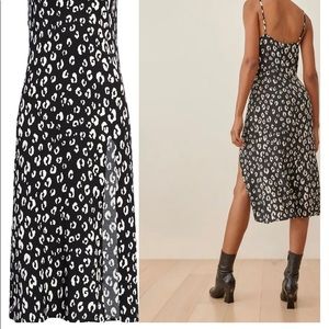Reformation floral slip dress with slit